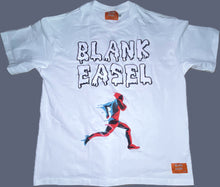 Load image into Gallery viewer, Blank Easel Puff Runner Tee White (Red &amp; Blue)
