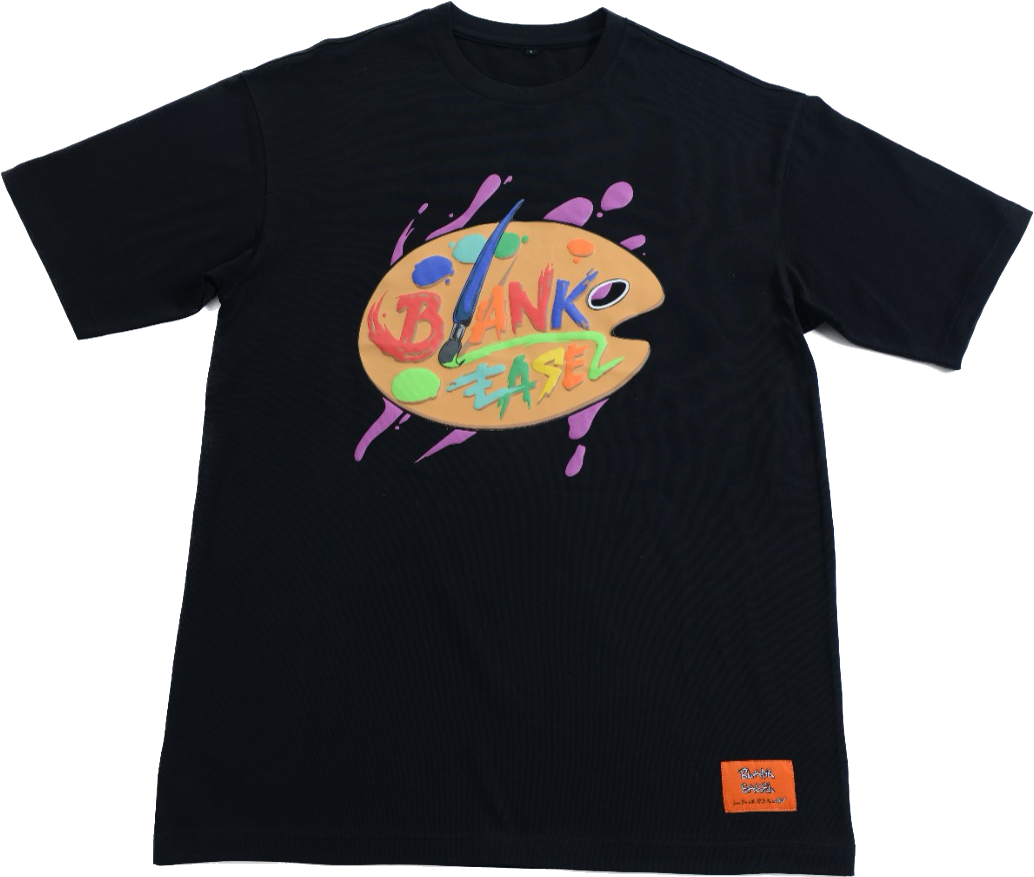 Blank Easel Puff Print Black T-Shirt